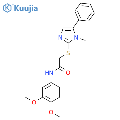 N-(3,4-dimethoxyphenyl)-2-(1-methyl-5-phenyl-1H-imidazol-2-yl)sulfanylacetamide structure