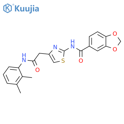 N-(4-{(2,3-dimethylphenyl)carbamoylmethyl}-1,3-thiazol-2-yl)-2H-1,3-benzodioxole-5-carboxamide structure