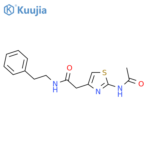 2-(2-acetamido-1,3-thiazol-4-yl)-N-(2-phenylethyl)acetamide structure