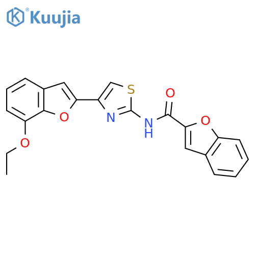N-4-(7-ethoxy-1-benzofuran-2-yl)-1,3-thiazol-2-yl-1-benzofuran-2-carboxamide structure