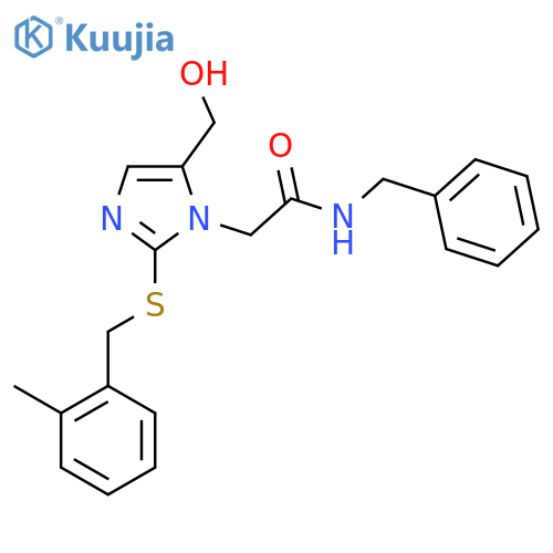 N-benzyl-2-5-(hydroxymethyl)-2-{(2-methylphenyl)methylsulfanyl}-1H-imidazol-1-ylacetamide structure