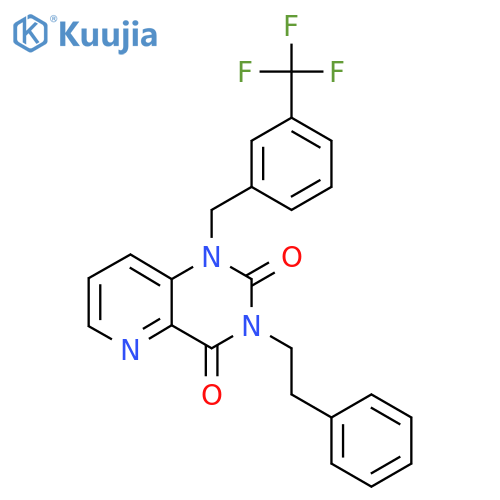 3-(2-phenylethyl)-1-{3-(trifluoromethyl)phenylmethyl}-1H,2H,3H,4H-pyrido3,2-dpyrimidine-2,4-dione structure