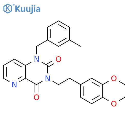 3-2-(3,4-dimethoxyphenyl)ethyl-1-(3-methylphenyl)methyl-1H,2H,3H,4H-pyrido3,2-dpyrimidine-2,4-dione structure