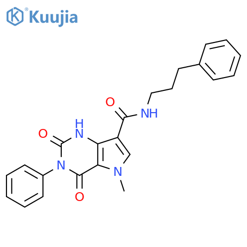 5-methyl-2,4-dioxo-3-phenyl-N-(3-phenylpropyl)-1H,2H,3H,4H,5H-pyrrolo3,2-dpyrimidine-7-carboxamide structure
