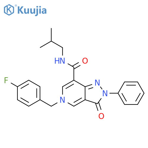 5-(4-fluorophenyl)methyl-N-(2-methylpropyl)-3-oxo-2-phenyl-2H,3H,5H-pyrazolo4,3-cpyridine-7-carboxamide structure