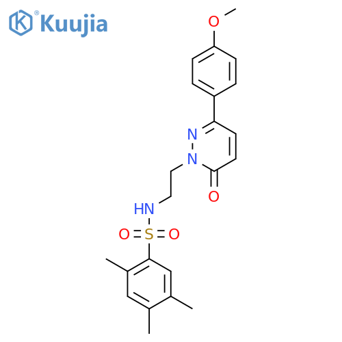 N-{2-3-(4-methoxyphenyl)-6-oxo-1,6-dihydropyridazin-1-ylethyl}-2,4,5-trimethylbenzene-1-sulfonamide structure