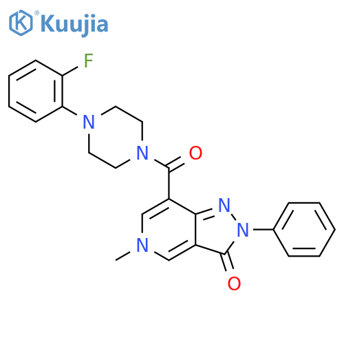 7-4-(2-fluorophenyl)piperazine-1-carbonyl-5-methyl-2-phenyl-2H,3H,5H-pyrazolo4,3-cpyridin-3-one structure