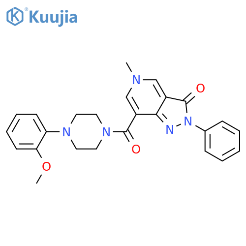 7-4-(2-methoxyphenyl)piperazine-1-carbonyl-5-methyl-2-phenyl-2H,3H,5H-pyrazolo4,3-cpyridin-3-one structure