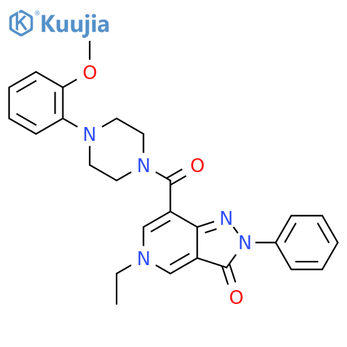 5-ethyl-7-4-(2-methoxyphenyl)piperazine-1-carbonyl-2-phenyl-2H,3H,5H-pyrazolo4,3-cpyridin-3-one structure