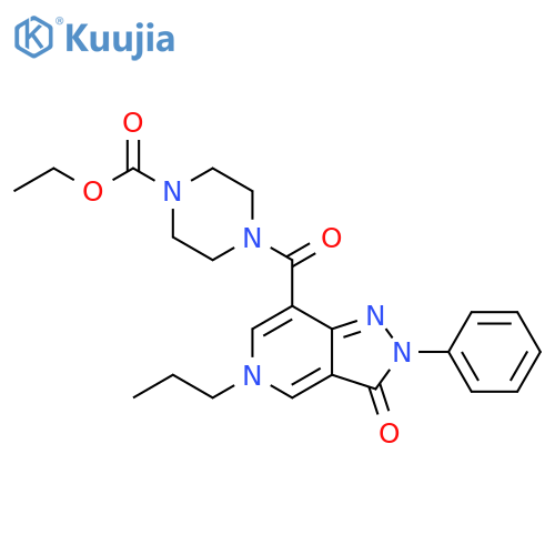 ethyl 4-{3-oxo-2-phenyl-5-propyl-2H,3H,5H-pyrazolo4,3-cpyridine-7-carbonyl}piperazine-1-carboxylate structure
