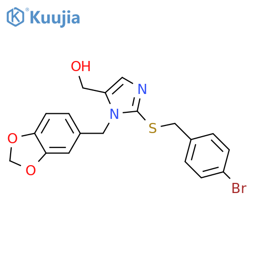 {1-(2H-1,3-benzodioxol-5-yl)methyl-2-{(4-bromophenyl)methylsulfanyl}-1H-imidazol-5-yl}methanol structure