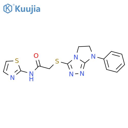 2-({7-phenyl-5H,6H,7H-imidazo2,1-c1,2,4triazol-3-yl}sulfanyl)-N-(1,3-thiazol-2-yl)acetamide structure