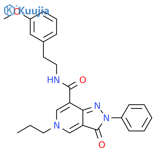 N-2-(3-methoxyphenyl)ethyl-3-oxo-2-phenyl-5-propyl-2H,3H,5H-pyrazolo4,3-cpyridine-7-carboxamide structure