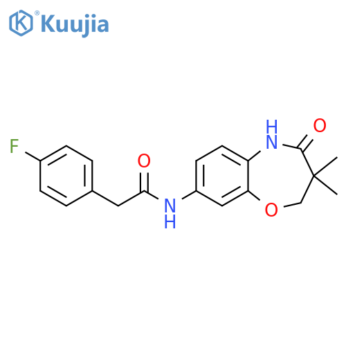 N-(3,3-dimethyl-4-oxo-2,3,4,5-tetrahydro-1,5-benzoxazepin-8-yl)-2-(4-fluorophenyl)acetamide structure