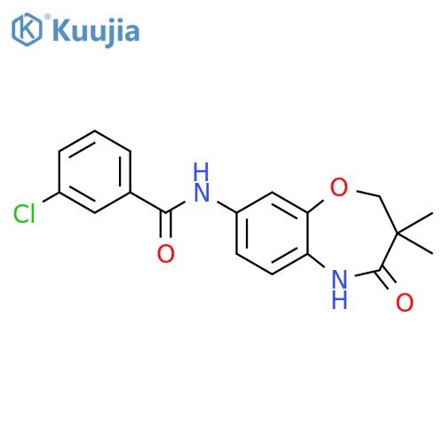 3-chloro-N-(3,3-dimethyl-4-oxo-2,3,4,5-tetrahydro-1,5-benzoxazepin-8-yl)benzamide structure