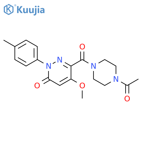 6-(4-acetylpiperazine-1-carbonyl)-5-methoxy-2-(4-methylphenyl)-2,3-dihydropyridazin-3-one structure