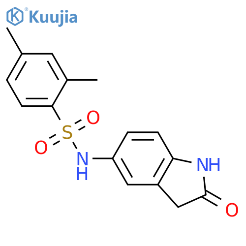 2,4-dimethyl-N-(2-oxo-2,3-dihydro-1H-indol-5-yl)benzene-1-sulfonamide structure