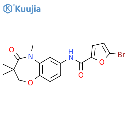 5-bromo-N-(3,3,5-trimethyl-4-oxo-2,3,4,5-tetrahydro-1,5-benzoxazepin-7-yl)furan-2-carboxamide structure