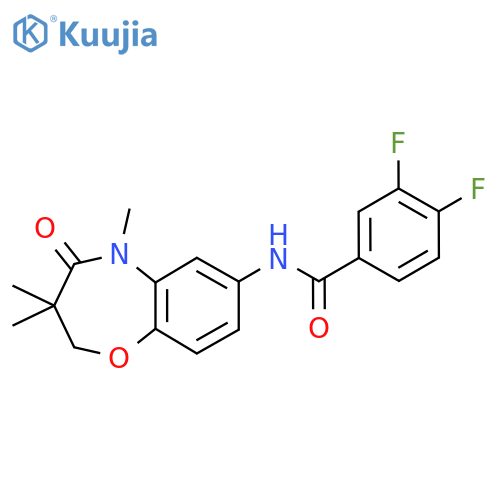3,4-difluoro-N-(3,3,5-trimethyl-4-oxo-2,3,4,5-tetrahydro-1,5-benzoxazepin-7-yl)benzamide structure