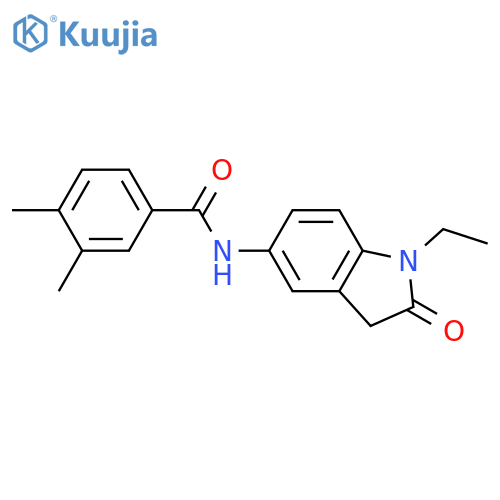 N-(1-ethyl-2-oxo-2,3-dihydro-1H-indol-5-yl)-3,4-dimethylbenzamide structure