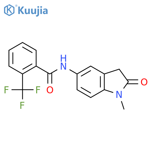 N-(1-methyl-2-oxo-2,3-dihydro-1H-indol-5-yl)-2-(trifluoromethyl)benzamide structure