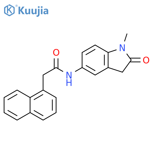 N-(1-methyl-2-oxo-2,3-dihydro-1H-indol-5-yl)-2-(naphthalen-1-yl)acetamide structure
