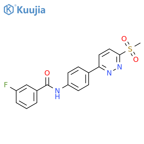 3-fluoro-N-4-(6-methanesulfonylpyridazin-3-yl)phenylbenzamide structure