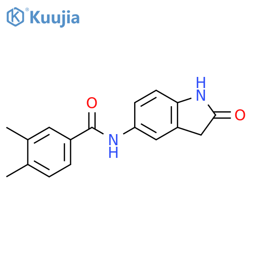 3,4-dimethyl-N-(2-oxo-2,3-dihydro-1H-indol-5-yl)benzamide structure
