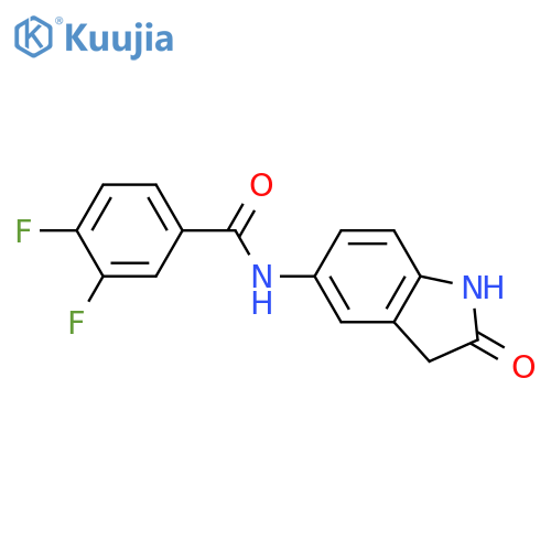 3,4-difluoro-N-(2-oxo-2,3-dihydro-1H-indol-5-yl)benzamide structure