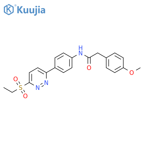 N-{4-6-(ethanesulfonyl)pyridazin-3-ylphenyl}-2-(4-methoxyphenyl)acetamide structure