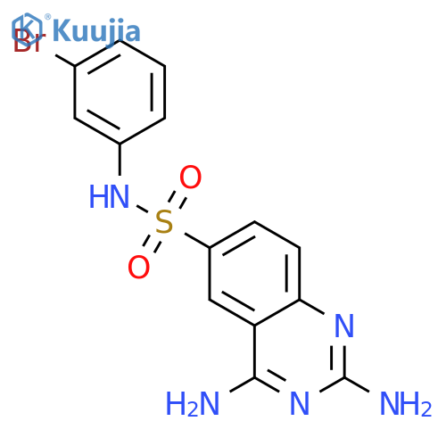 2,4-diamino-N-(3-bromophenyl)quinazoline-6-sulfonamide structure