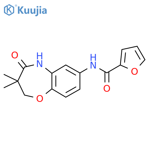 N-(3,3-dimethyl-4-oxo-2,3,4,5-tetrahydro-1,5-benzoxazepin-7-yl)furan-2-carboxamide structure