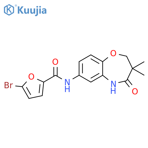 5-bromo-N-(3,3-dimethyl-4-oxo-2,3,4,5-tetrahydro-1,5-benzoxazepin-7-yl)furan-2-carboxamide structure