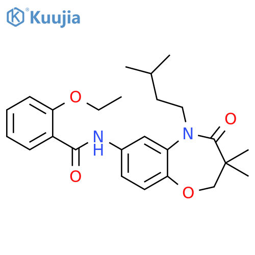 N-3,3-dimethyl-5-(3-methylbutyl)-4-oxo-2,3,4,5-tetrahydro-1,5-benzoxazepin-7-yl-2-ethoxybenzamide structure
