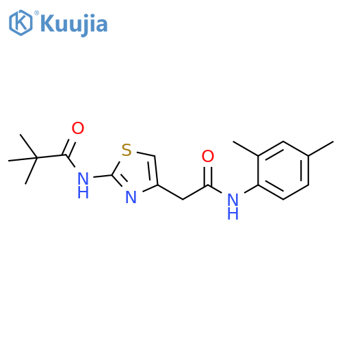 N-(4-{(2,4-dimethylphenyl)carbamoylmethyl}-1,3-thiazol-2-yl)-2,2-dimethylpropanamide structure
