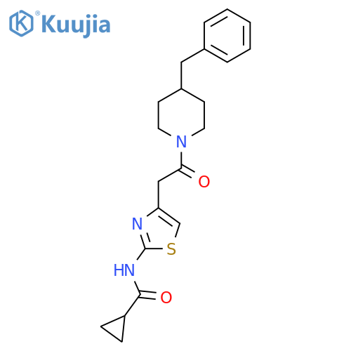 N-{4-2-(4-benzylpiperidin-1-yl)-2-oxoethyl-1,3-thiazol-2-yl}cyclopropanecarboxamide structure