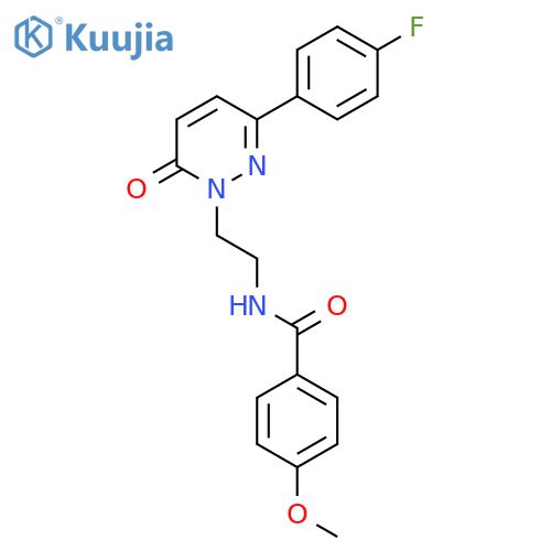 N-{2-3-(4-fluorophenyl)-6-oxo-1,6-dihydropyridazin-1-ylethyl}-4-methoxybenzamide structure