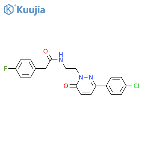 N-{2-3-(4-chlorophenyl)-6-oxo-1,6-dihydropyridazin-1-ylethyl}-2-(4-fluorophenyl)acetamide structure