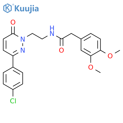 N-{2-3-(4-chlorophenyl)-6-oxo-1,6-dihydropyridazin-1-ylethyl}-2-(3,4-dimethoxyphenyl)acetamide structure