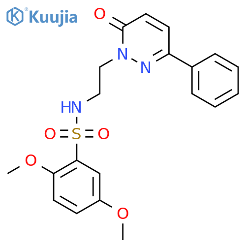 2,5-dimethoxy-N-2-(6-oxo-3-phenyl-1,6-dihydropyridazin-1-yl)ethylbenzene-1-sulfonamide structure