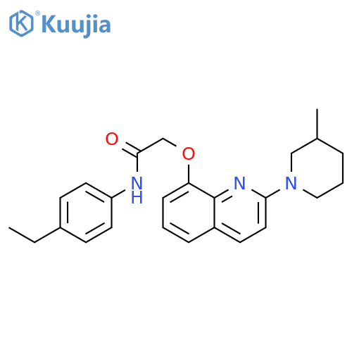 N-(4-ethylphenyl)-2-{2-(3-methylpiperidin-1-yl)quinolin-8-yloxy}acetamide structure