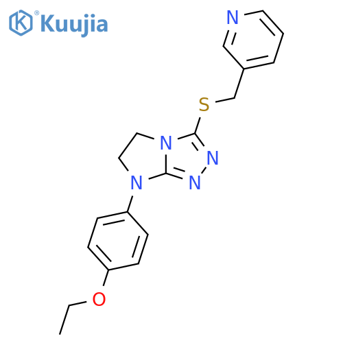 3-({7-(4-ethoxyphenyl)-5H,6H,7H-imidazo2,1-c1,2,4triazol-3-ylsulfanyl}methyl)pyridine structure