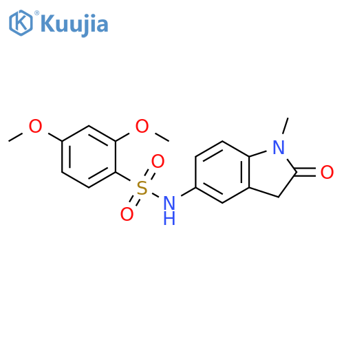 2,4-dimethoxy-N-(1-methyl-2-oxo-2,3-dihydro-1H-indol-5-yl)benzene-1-sulfonamide structure