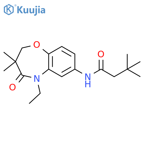N-(5-ethyl-3,3-dimethyl-4-oxo-2,3,4,5-tetrahydro-1,5-benzoxazepin-7-yl)-3,3-dimethylbutanamide structure