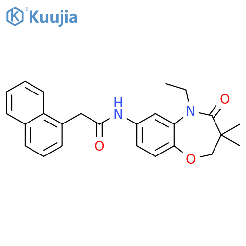 N-(5-ethyl-3,3-dimethyl-4-oxo-2,3,4,5-tetrahydro-1,5-benzoxazepin-7-yl)-2-(naphthalen-1-yl)acetamide structure