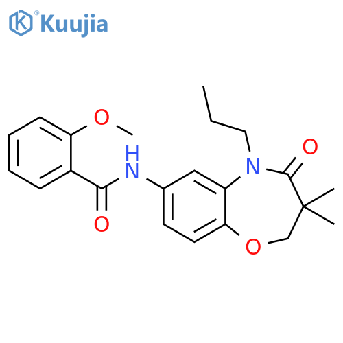 N-(3,3-dimethyl-4-oxo-5-propyl-2,3,4,5-tetrahydro-1,5-benzoxazepin-7-yl)-2-methoxybenzamide structure