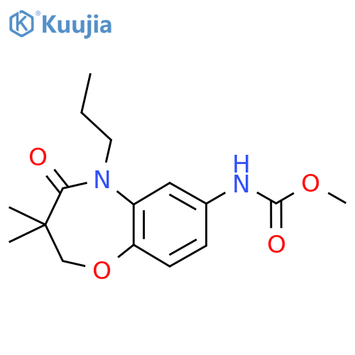 methyl N-(3,3-dimethyl-4-oxo-5-propyl-2,3,4,5-tetrahydro-1,5-benzoxazepin-7-yl)carbamate structure