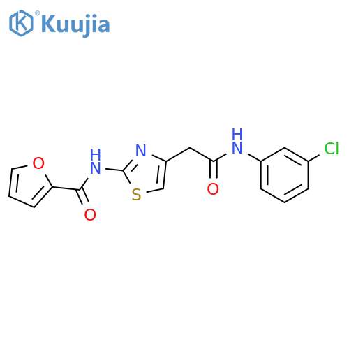 N-(4-{(3-chlorophenyl)carbamoylmethyl}-1,3-thiazol-2-yl)furan-2-carboxamide structure