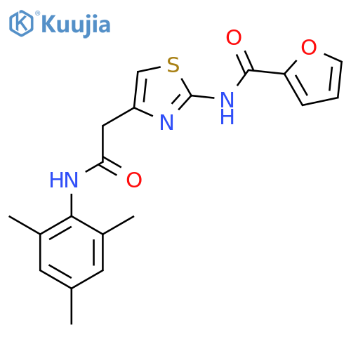 N-(4-{(2,4,6-trimethylphenyl)carbamoylmethyl}-1,3-thiazol-2-yl)furan-2-carboxamide structure