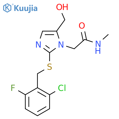 2-(2-{(2-chloro-6-fluorophenyl)methylsulfanyl}-5-(hydroxymethyl)-1H-imidazol-1-yl)-N-methylacetamide structure